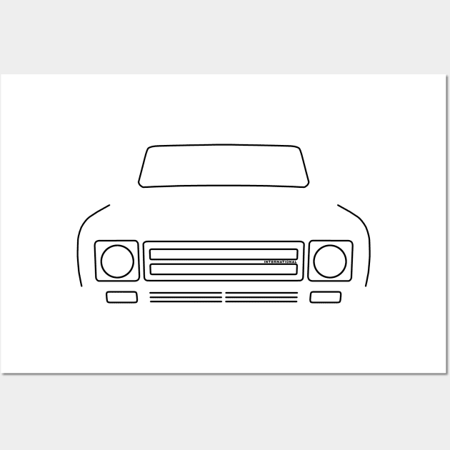 IH Scout II 4x4 1979 outline graphic (black) Wall Art by soitwouldseem